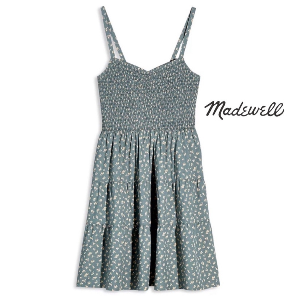Madewell Floral Smocked Mini Dress